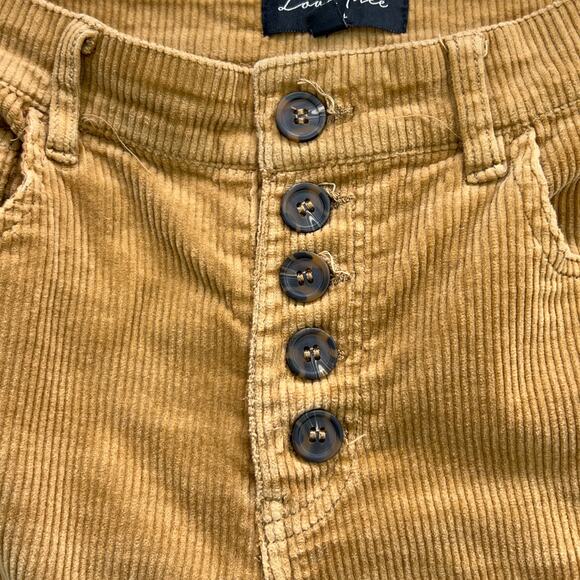 Love Tree Womens Size S Corduroy Pants Exposed Button Fly Stretch Tan Straight - Picture 12 of 13